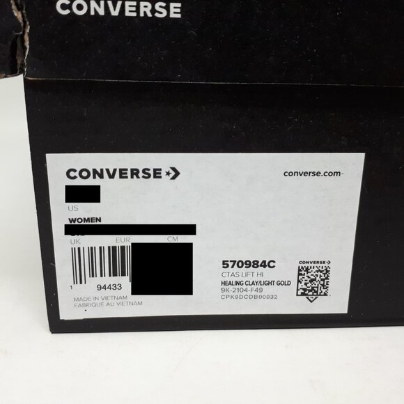 Converse Chuck Taylor All Star Lift Hi Platform Shoe Sneaker Clay Womens US Size - Picture 10 of 12